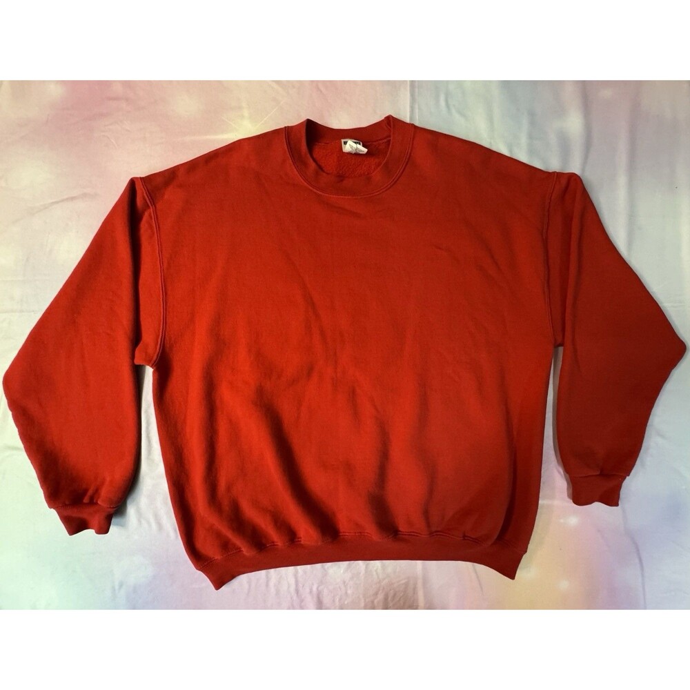 VTG Jerzees Super Sweats Crewneck Sweatshirt Men's 2XL XXL Red Casual Oversized
